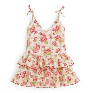 Tralala Floral Ruffle Dress With Tie Straps